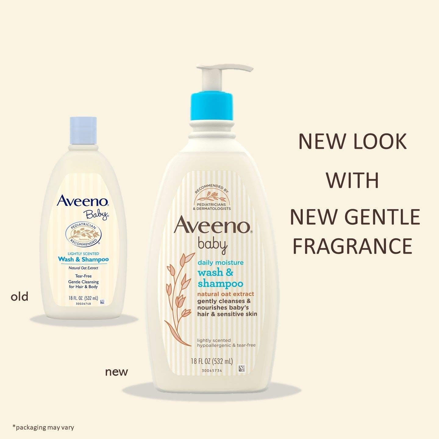 Aveeno Baby Daily Moisture Gentle Bath Wash & Shampoo with Natural Oat Extract, Hypoallergenic, Tear-Free & Paraben-Free Formula For Sensitive Hair & Skin, Lightly Scented, 18 Fl Oz (Pack of 3) : Everything Else