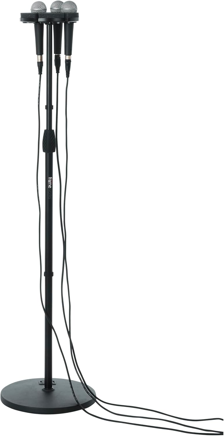 Gator Frameworks Mic Stand Adapter to Hold up to 6 Microphones, Fits Both Wired and Wireless, (GFW-MIC-6TRAY)