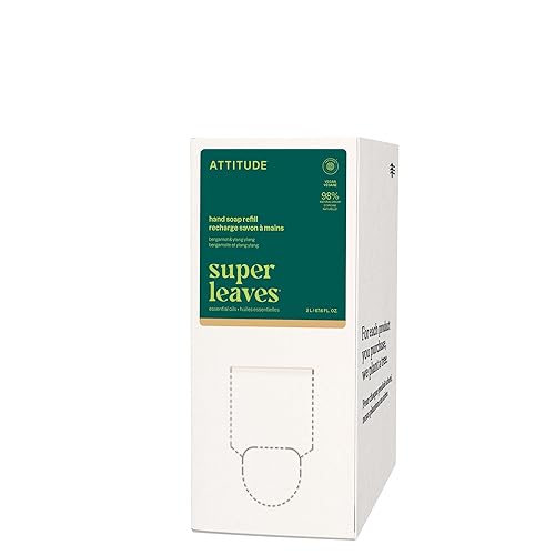 ATTITUDE Jabón de manos con aceites esenciales, verificado por EWG, ingredientes a base de plantas y minerales, productos veganos, repuesto a