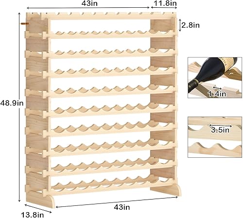 Miniatura 5 de sogesfurniture Estantes para vino de piso, estante modular apilable para vino, estante grande de almacenamiento de vino, estantes de exhibición de