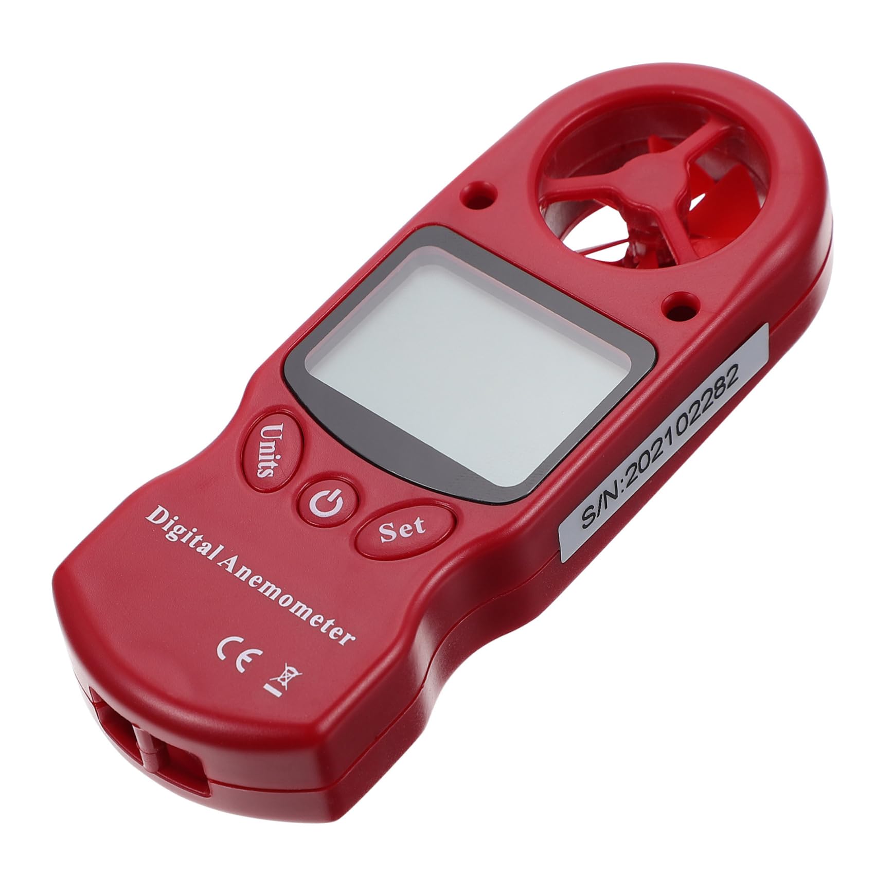 Anemometro Digitale Portatile con Termoigrometro, Misuratore di Velocità del Vento con Schermo Lcd Retroilluminato, Struttura in Plastica, 6 Pale per Sistemi di Ventilazione