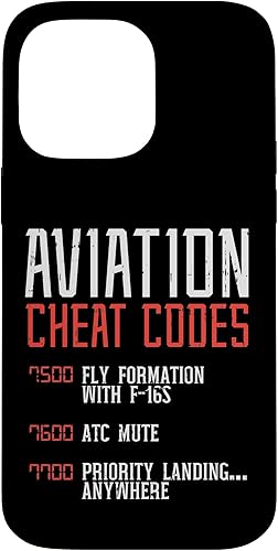 Funda de regalo ATC para iPhone 14 Pro Max Aviation Cheat Codes Funny Avión Humor Pilot