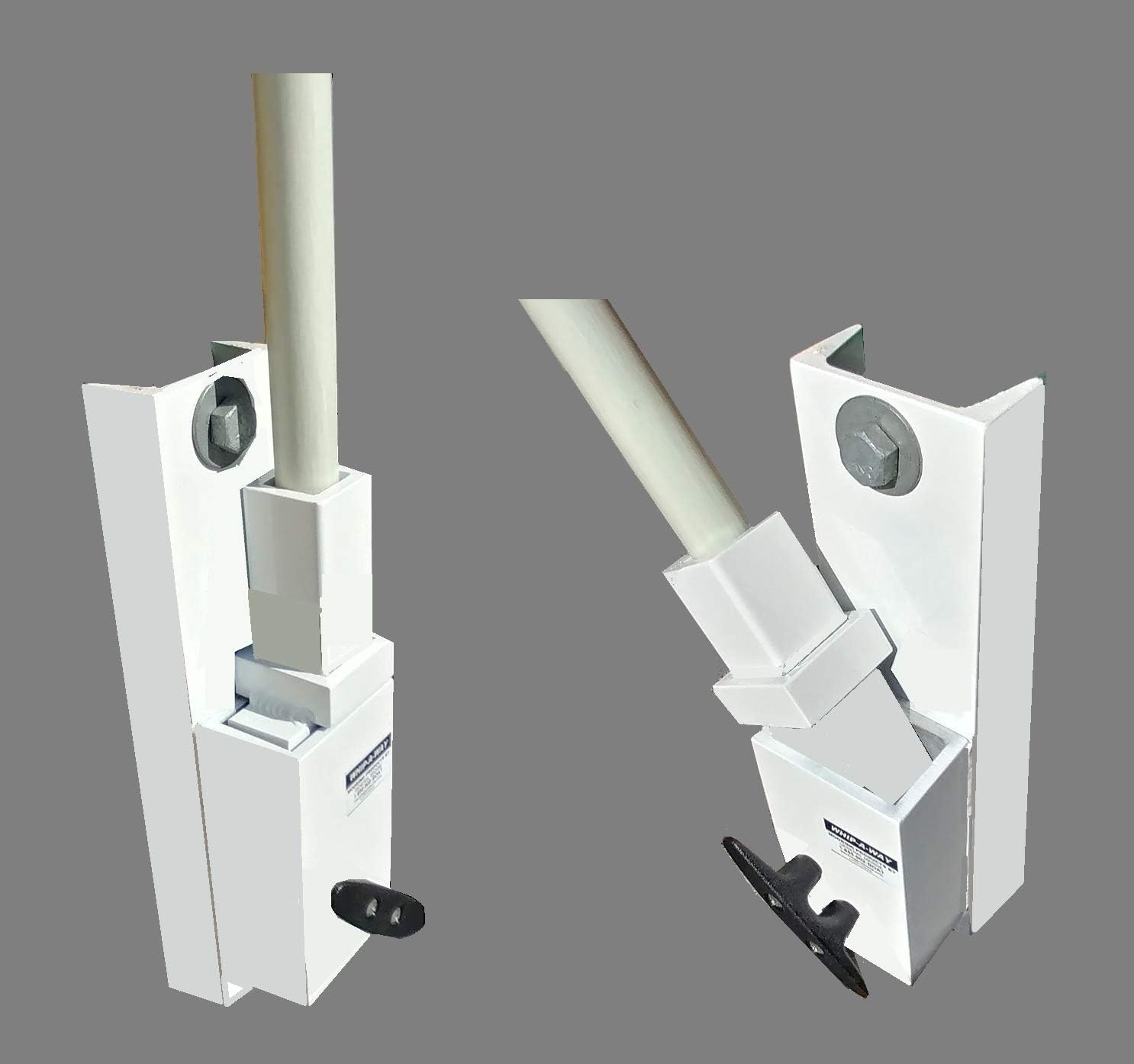 Mooring Whips General Marine. Swivels Vertically Piling Mounted 14' Solid 1" (2-7' Sections) Fiberglass Poles Small to Large Boats up to 20,000 lb.