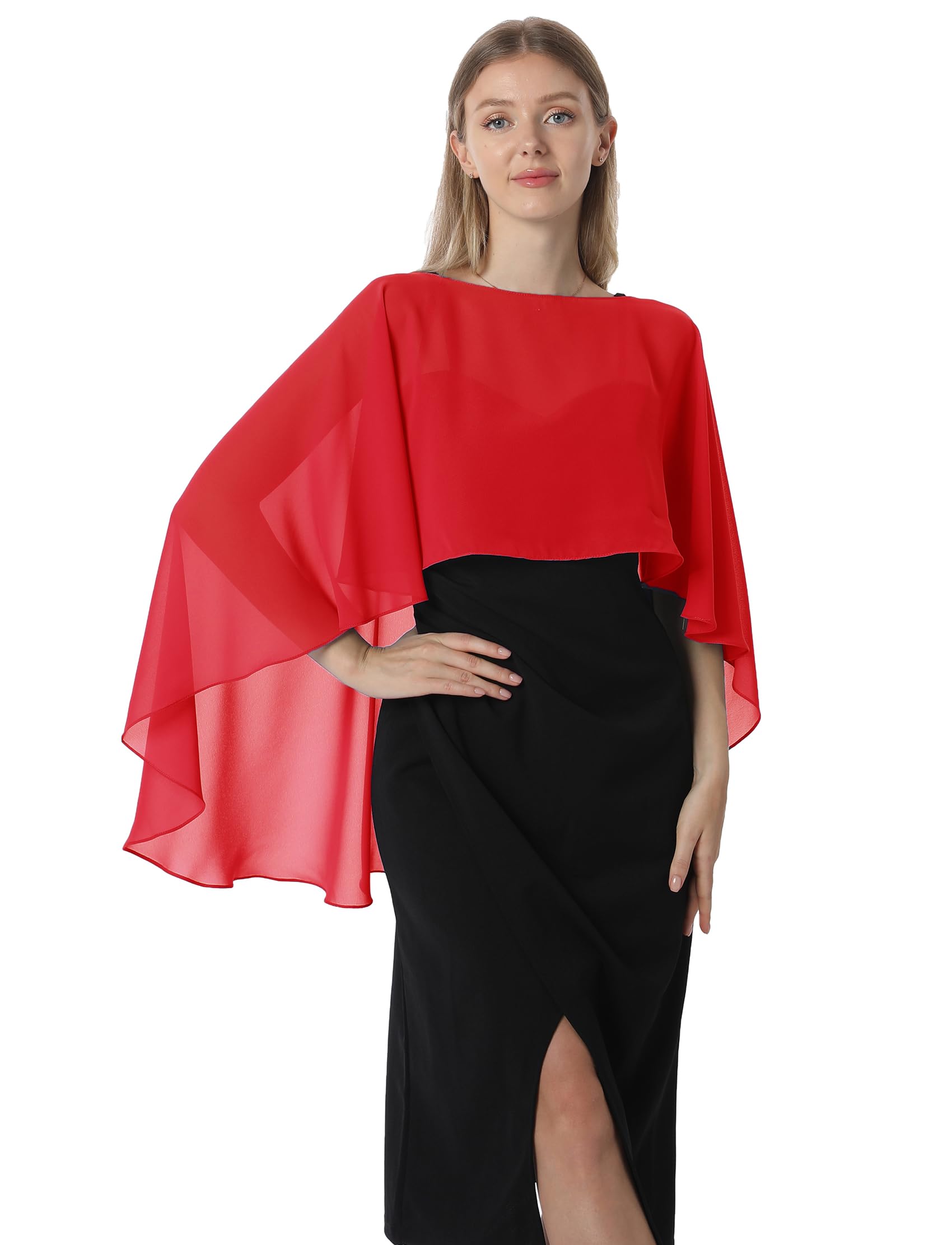 Capelets for women Chiffon Cape Shawls and Wraps for Evening Dress Wedding Capes Cover Up