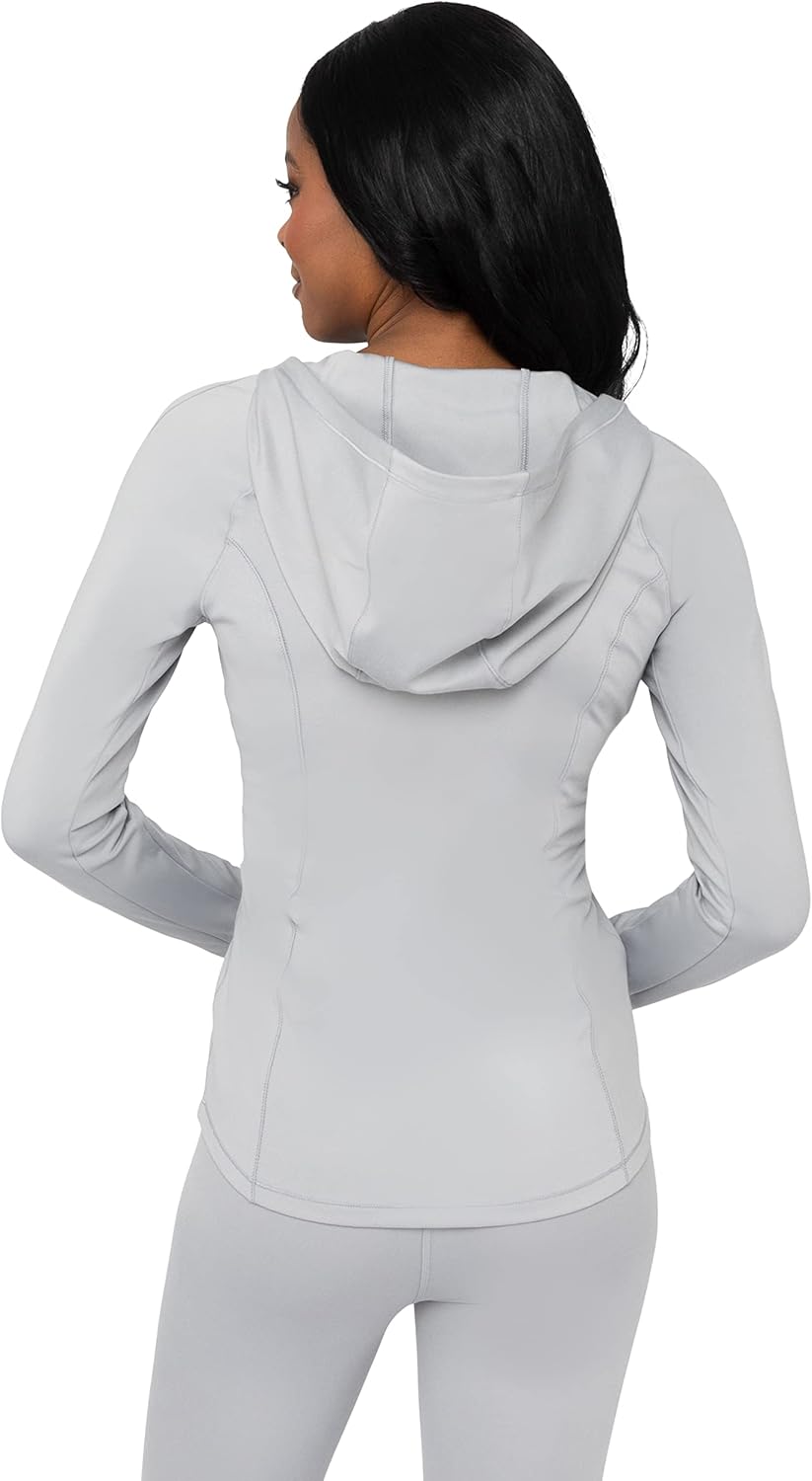 Yogalicious Full-Zip Lightweight Hooded Running Workout Yoga Lux Jacket with Pockets - Image 5