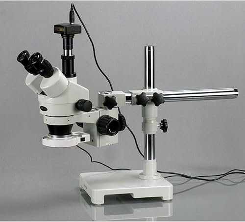 Miniatura 11 de AmScope SM-3TZ-80S Microscopio de zoom estéreo trinocular profesional, ocular WH10x, aumento de 3.5X-90X, objetivo de zoom 0.7X-4.5X, anillo de luz