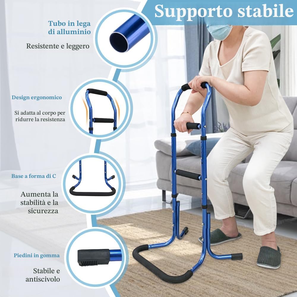Sedia Assist per anziani supporto per alzarsi dal letto Sit To Stand Prodotti di assistenza per l'ascensore Rails per adulti Sicurezza Caduta fuori dal letto cane per anziani Supporti in piedi