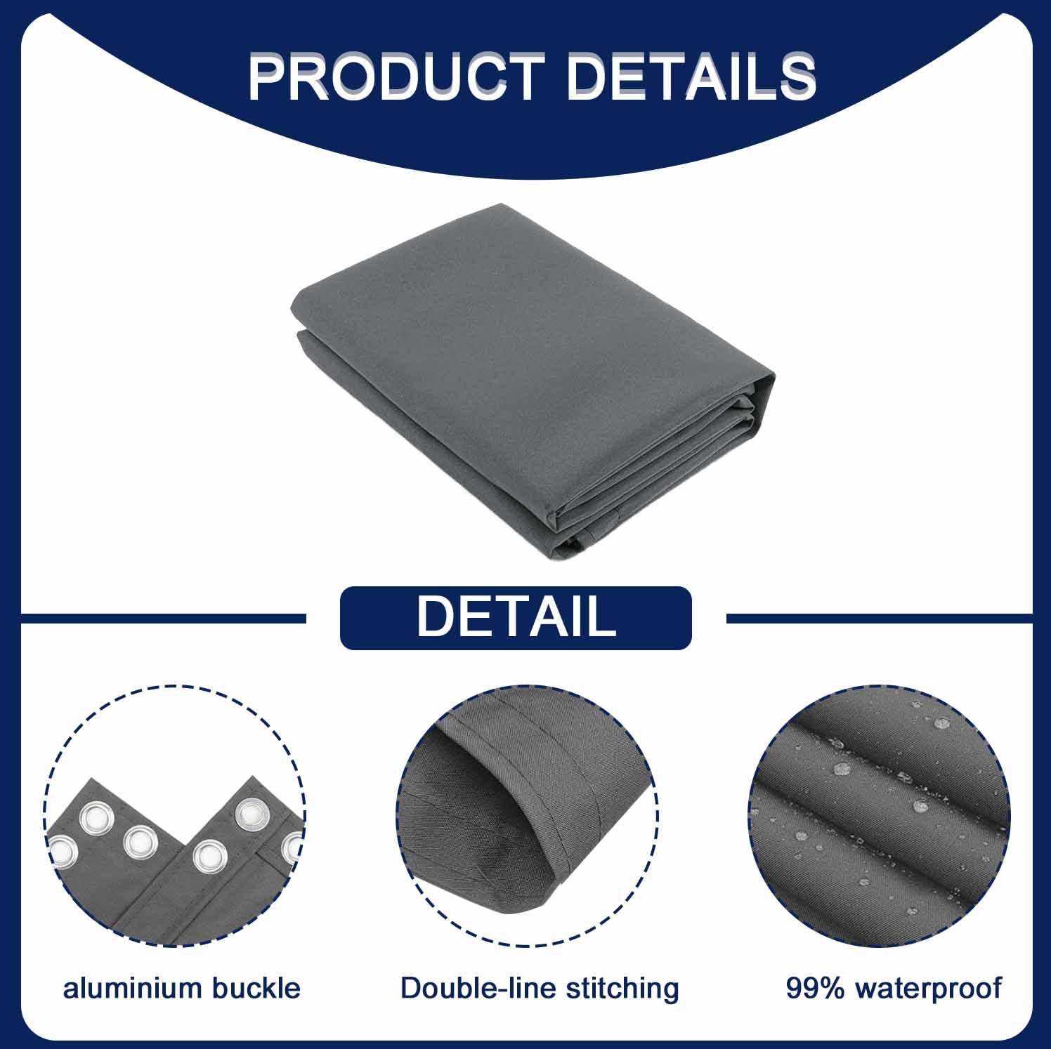 MENGH Frangivista per Balcone 130x500cm Grigio,160g/m² Protezione della Privacy Frangivento in Polyester,Impermeabile,Anti-UV con Fascette