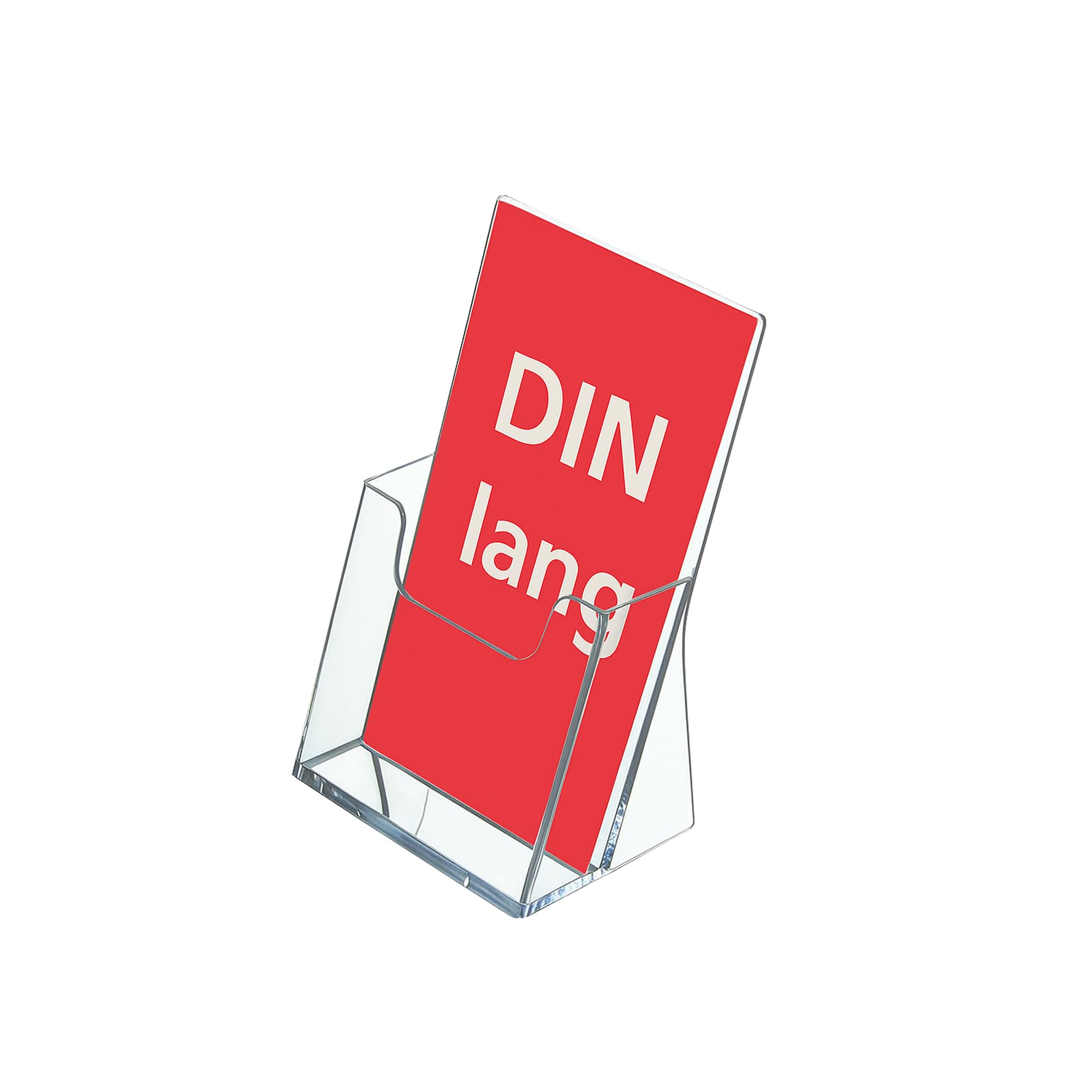 10 Stück Prospektständer DIN lang Hochformat/Prospekthalter Flyer-Ständer Werbung Aufsteller Tisch-Prospektständer/Prospektbox/Werbung, glasklar