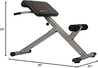 Vista 13 de Sunny Health & Fitness Silla romana plegable de hiperextensión con extensión trasera, banco de asiento de gimnasio en casa para entrenamientos