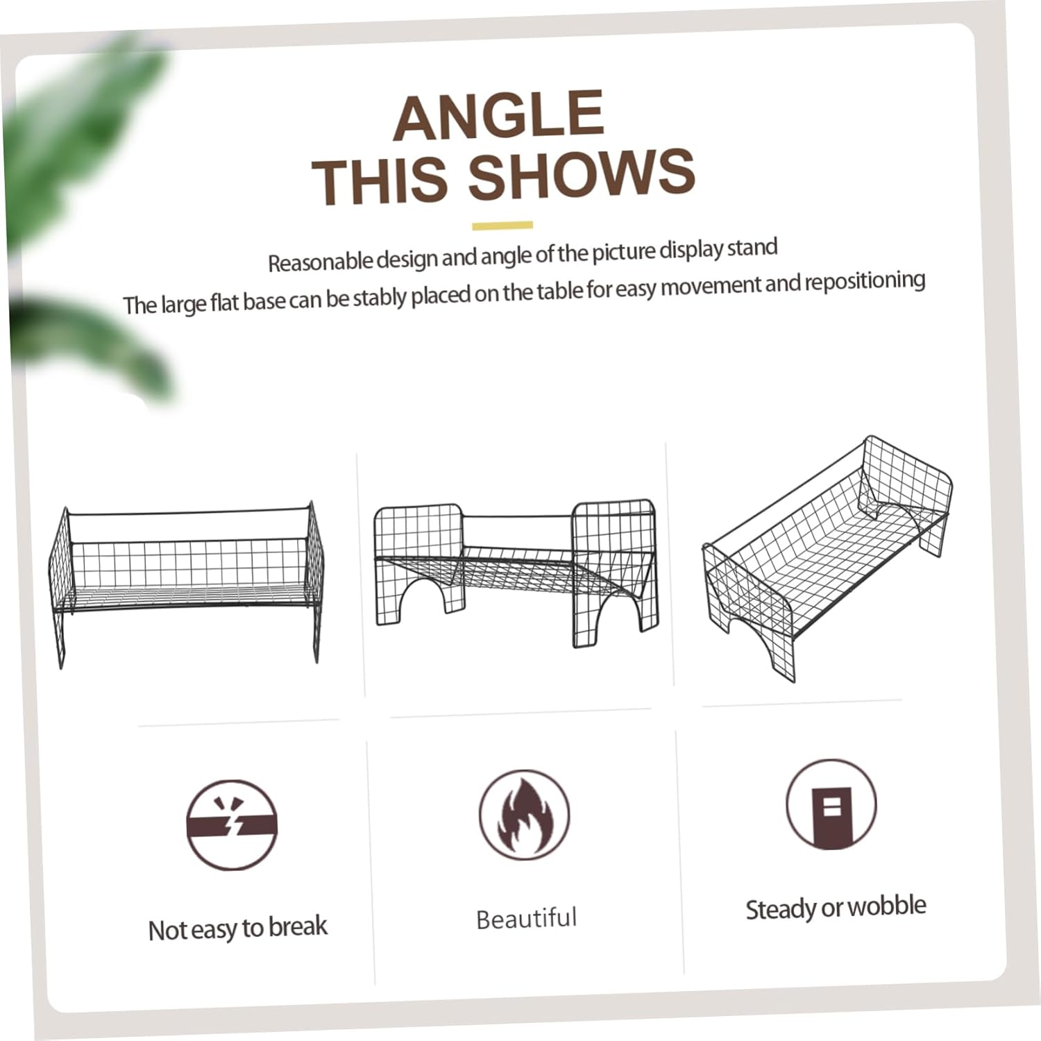 Luxshiny Desktop Iron Bookshelf Vinyl Record CD Storage Rack Decorative Magazine Holder for Desk Organization Smooth Corner Design