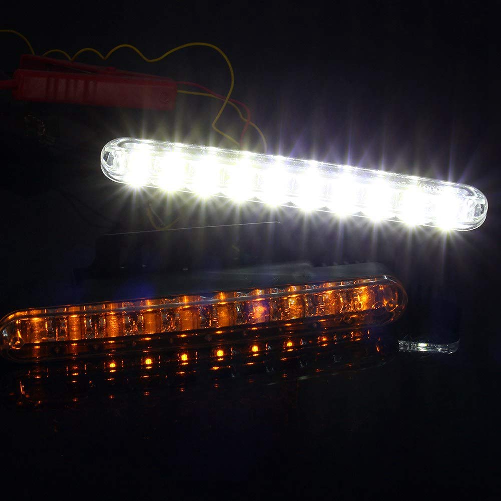 Yctze pour feux de jour led pour feux led diurne 2X 30 LED voiture 12V DC feux diurnes DRL conduite lumière du jour lampe + clignotant Feux de jour DRL Driving Daylight Lamp + Turn Turn Turn Light Li