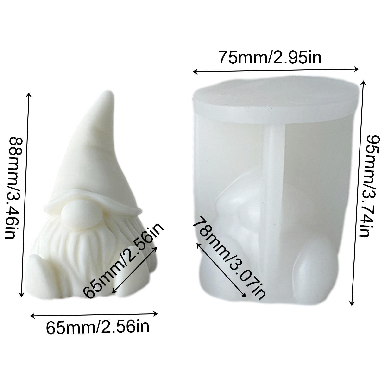 behone Set van 2 3D siliconen mallen voor Kerstmis, siliconen mallen voor beton, elf voor het maken van kaarsen, aromastenen, chocolade, kerstdecoraties