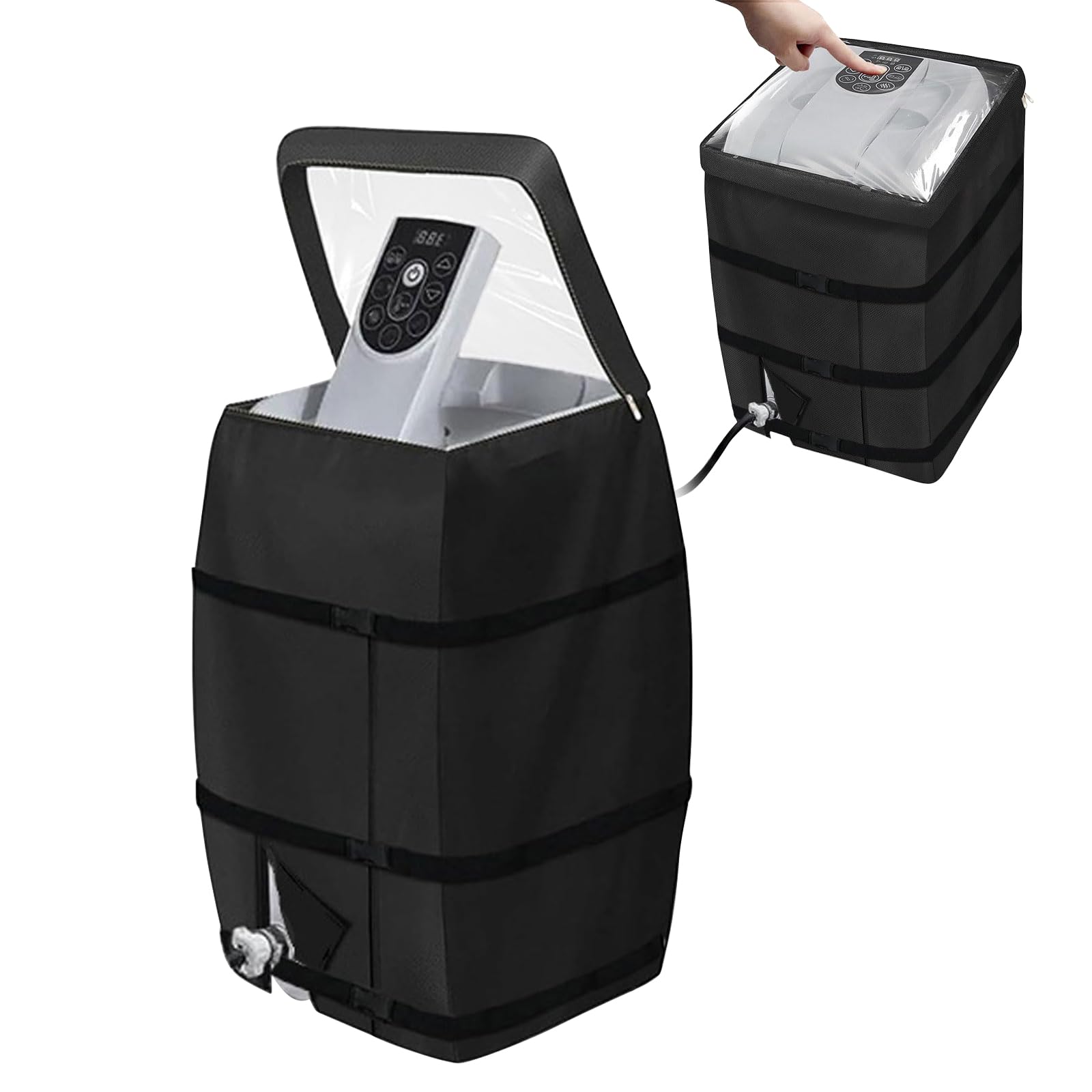 ACESOME Waterproof and Insulated Hot Tub Cover with Heater Pump for Lazy Spa