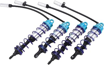 Conjunto de amortecedor traseiro dianteiro RC ajustável a óleo, amortecedor RC de liga de alumínio à prova de ferrugem reduz a vibração para reparo de carro RC(azul)