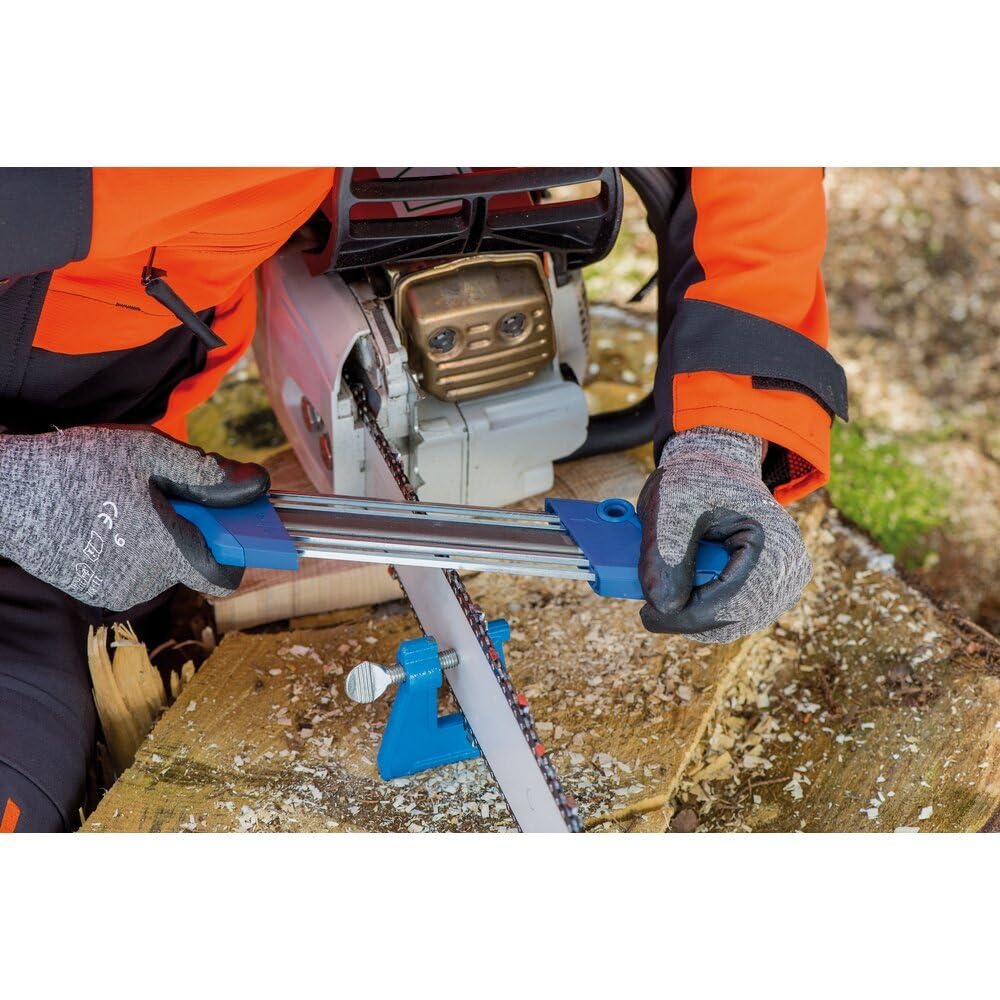 PFERD Afilador de Cadena Chain Sharp CS-X, diámetro de la Lima, 18600742 – Dientes de Sierra y limitador de Profundidad en una Sola operación, Feilen-ø 3,2 mm – Kettenteilung 1/4 Inch Low Profile