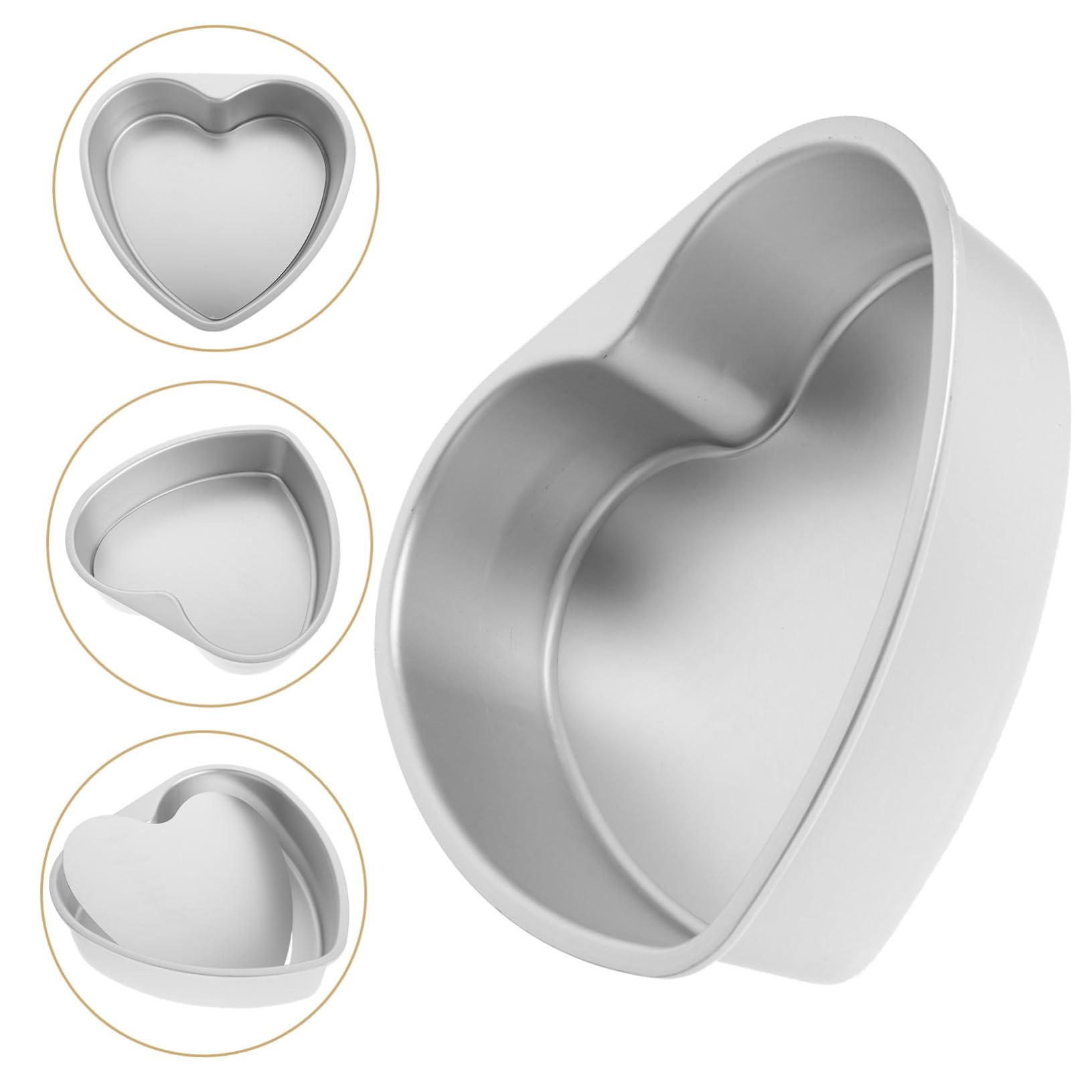 Molde de Pastel Forma de Corazón Desmontable de Aluminio