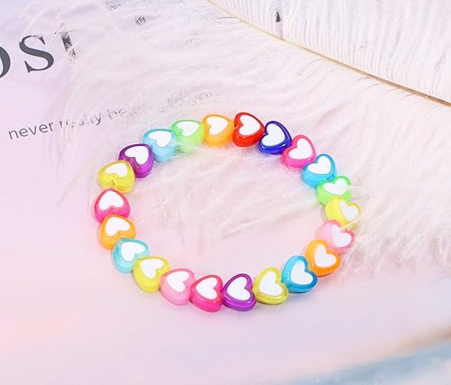 Miniatura 6 de Tupalizy 100 cuentas pequeñas de corazón de 0.236 pulgadas (0.276 in), cuentas espaciadoras acrílicas para hacer joyas, pulseras, aretes, collares,