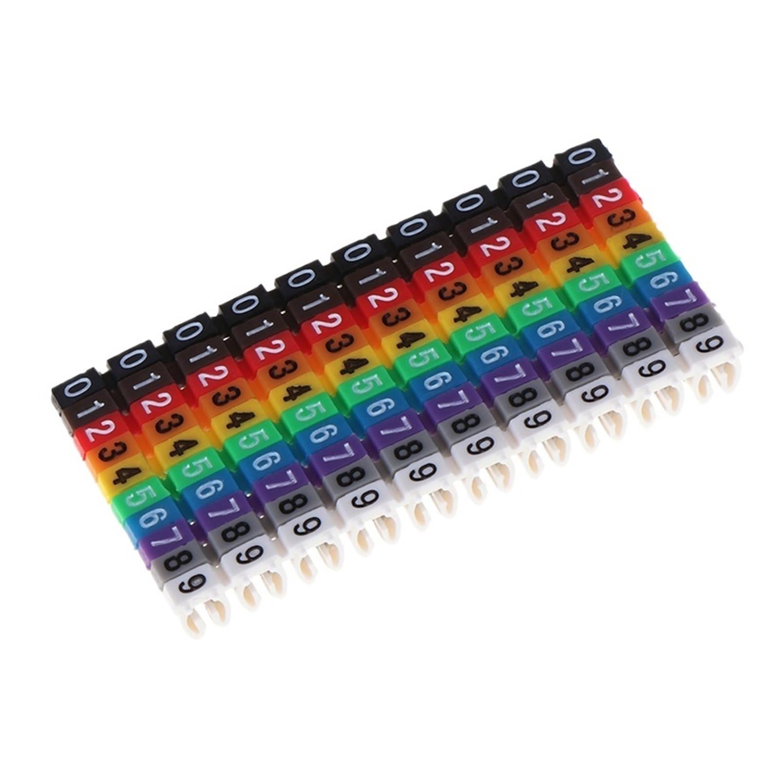 Wdsbznb One Color Cable Tags 100/150Pc Cable Marker Colourful C-Type Number Tag Label For 2-3Mm Wire 1.5Mm², 2., 4Mm², 6Mm² Box(Length 10.3Cm)