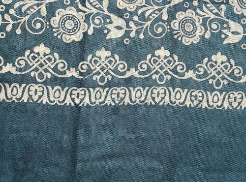 Image of Teal Floral Printed Dupatta for Women, with Tassel Ends, Lightweight Wrap Scarf Stole