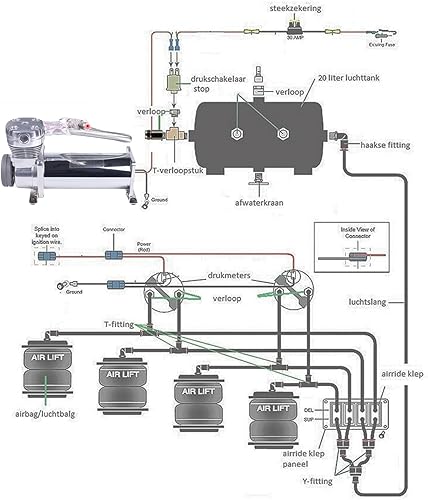 Miniatura 9 de CNRAQR 200PSI 38 NPT - Compresor de suspensión de tren de aire de alta resistencia con accesorios de repuesto 14 NPT de 12 V, color negro