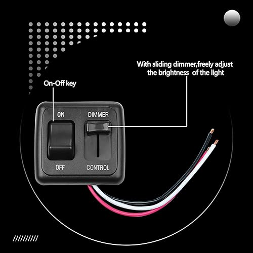 Miniatura 2 de Interruptor de palanca de atenuador de 12 voltios CC, control de atenuador lateral alto para iluminación LED, halógena, incandescente, RV,