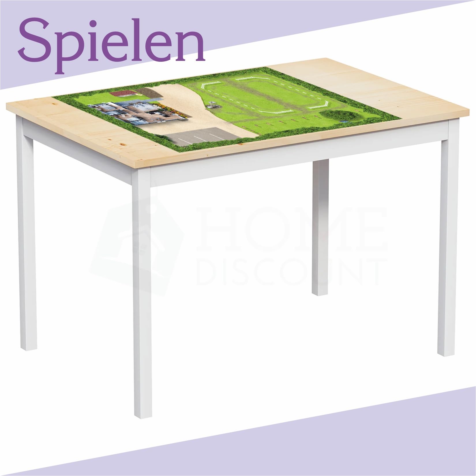 Kinder Tischdecke 150 x 100 cm – abwaschbare Kunststoff Tischdecke mit Motiv – wetterfest, wiederverwendbar & ideal für Kindergeburtstage, Basteln oder Spielen (Ponyhof)