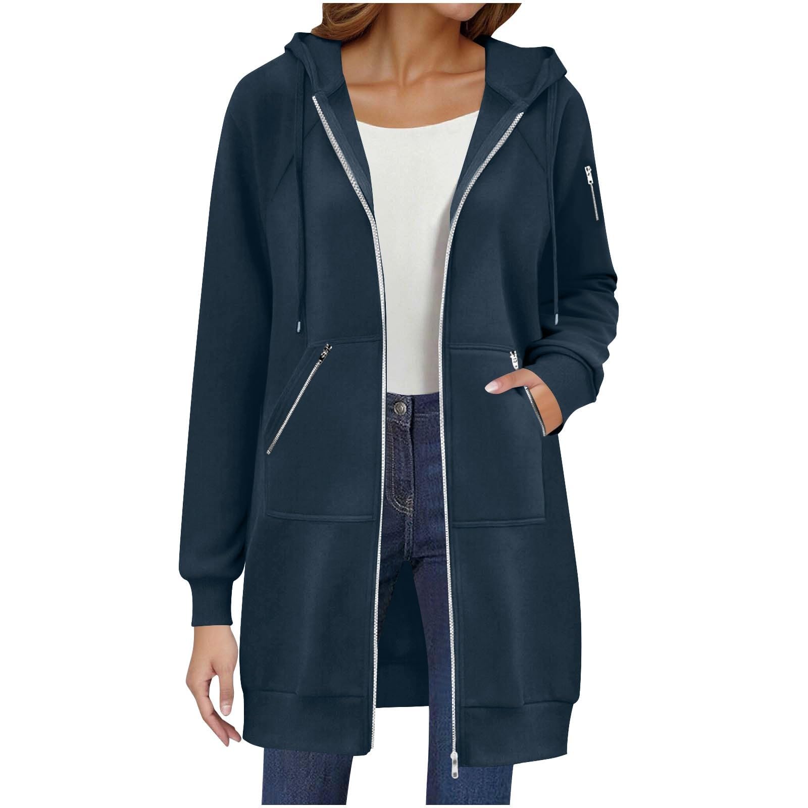 Generisch 2026 Abrigo largo con capucha de forro polar de talla grande para invierno chaqueta casual de corte entallado elegante y cómoda ropa exterior para uso diario