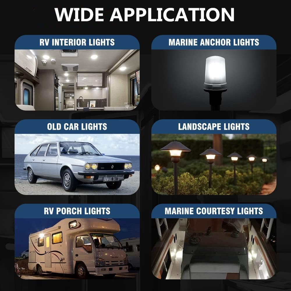 Żarówka LED P21w, BA15s 12 V pojedyncza podstawa stykowa, wodoodporna lampa, 5 W, zimna biel, 6000 K 500 lm, do łodzi, kampera, samochodu, zewnętrznego oświetlenia krajobrazu itp. (4 sztuki)