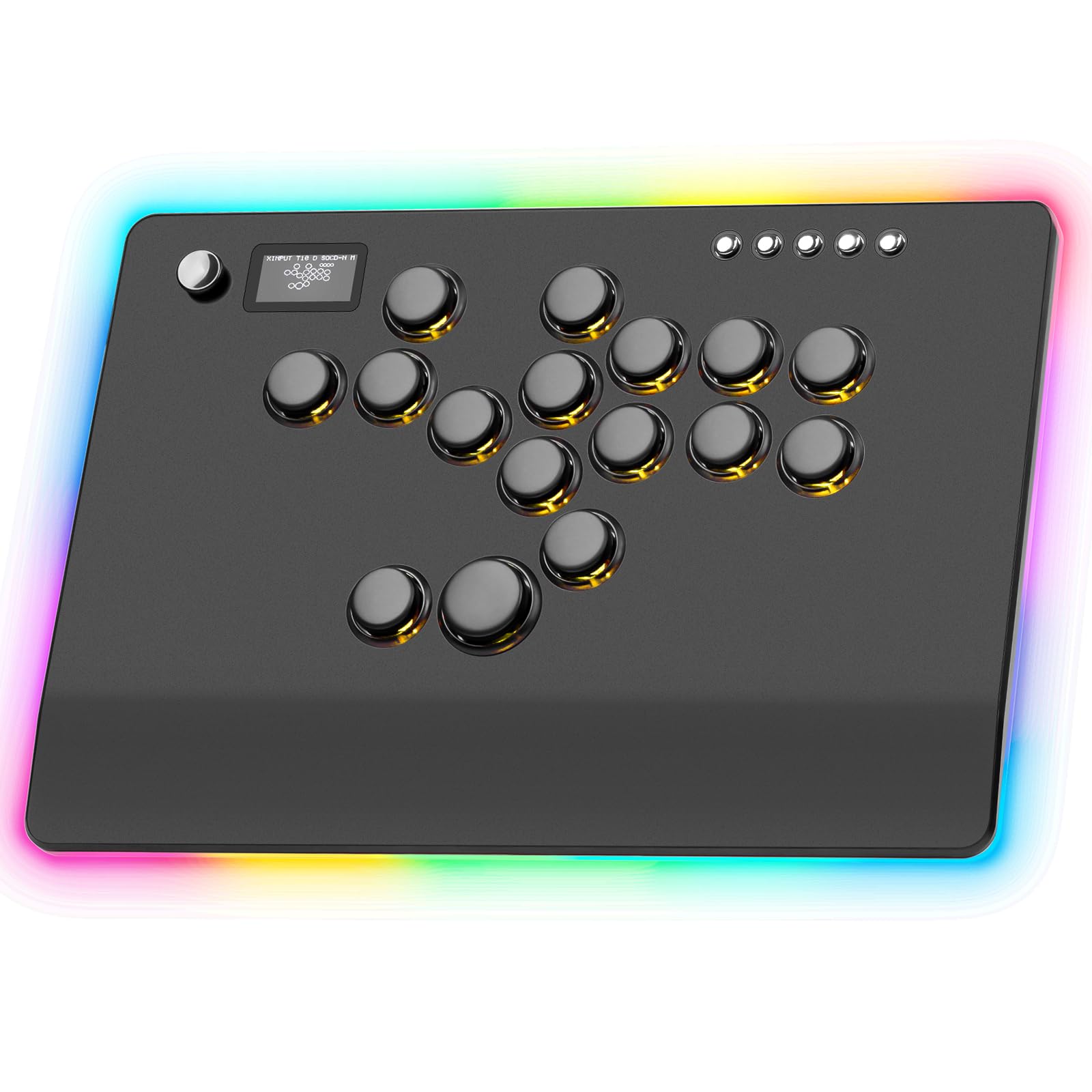GuileKeys Leverless Controller Arcade Stick GF-16 Aluminium Alloy All-Button Arcade Controller for PS4 PS3 PC Switch Arcade Fight
