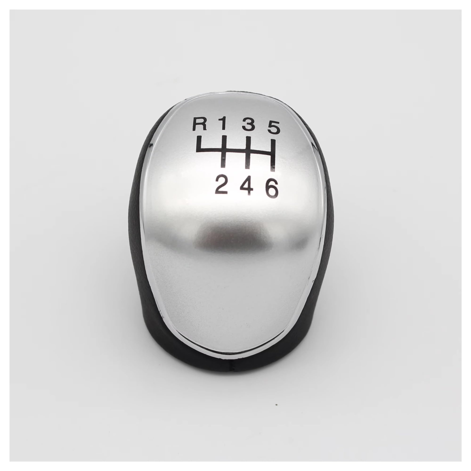 Cqrbne Silver 6 Speed Car Gear Lever Knob For Mondeo 4 Mk4 For Focus For S-Max For C- Max For Kuga For Galaxy 5/6 Speed Gear Shift Knob Car Accessorie Gear Shift Knob Handle(Silver 6 Speed)