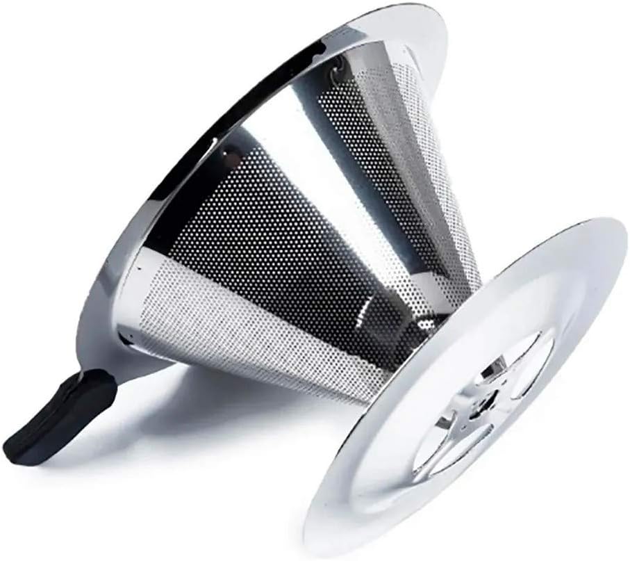 Filtro p/Café Reutilizável Cônico Inox Ultrafino Cafeteira