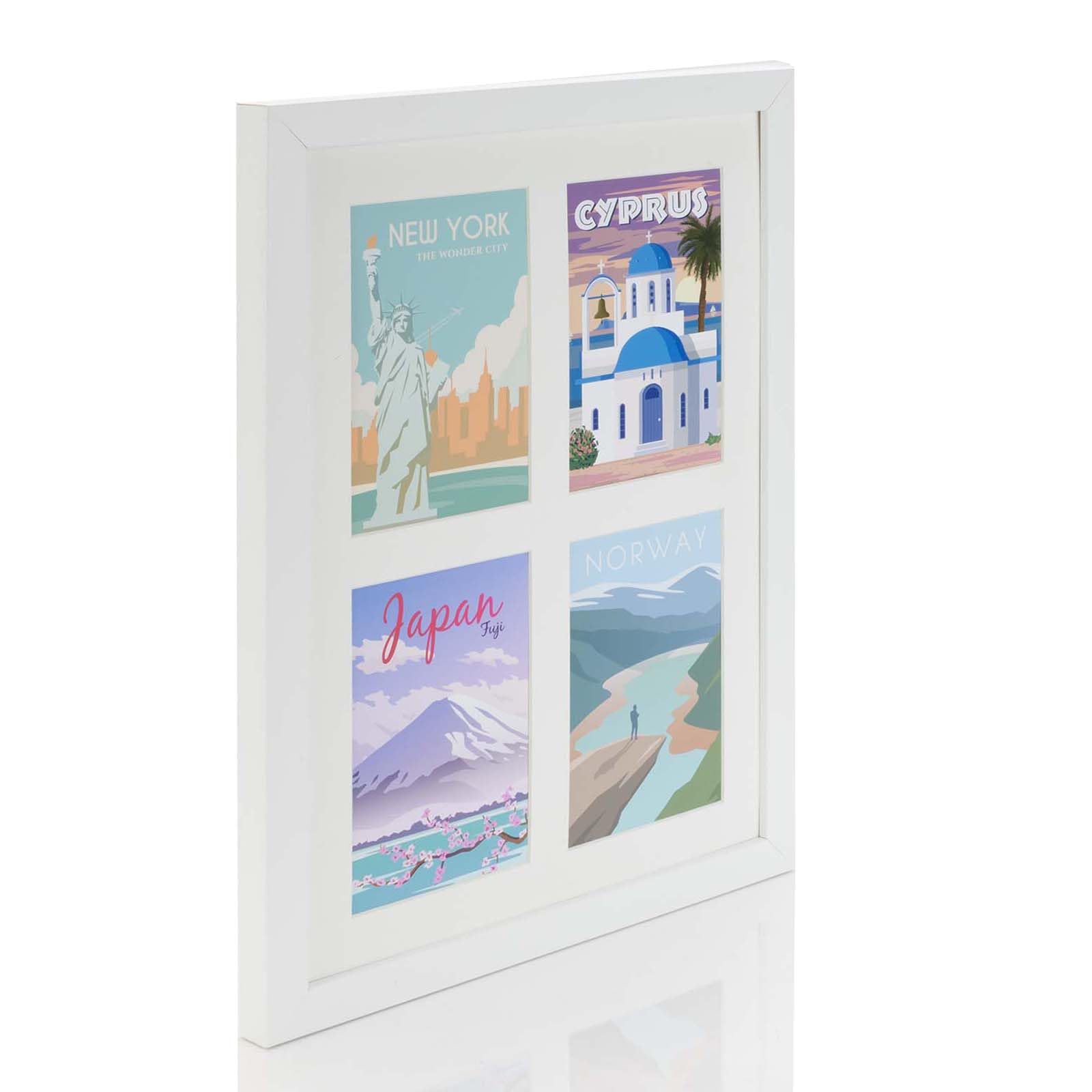 Boldon Framing White Multi Aperture Photo Picture Frames Holds 2, 3 Or 4 Photos Various Sizes And Colours-16X12 To Fit 4 7X5 Inch Photos