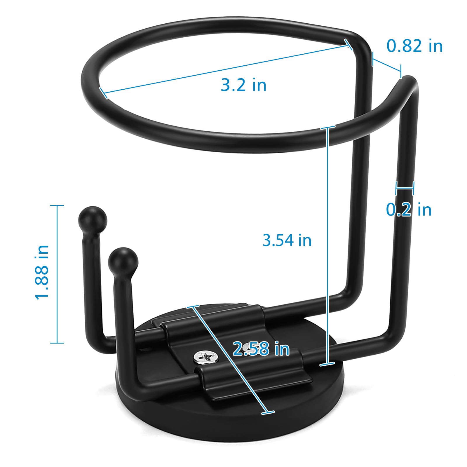 Paquete de 2 portavasos magnéticos, SUS 304 de acero inoxidable magnético, soporte magnético para bebidas para tractor, cortacésped, autobús escolar, refrigerador, portavasos vertical u horizontal 2