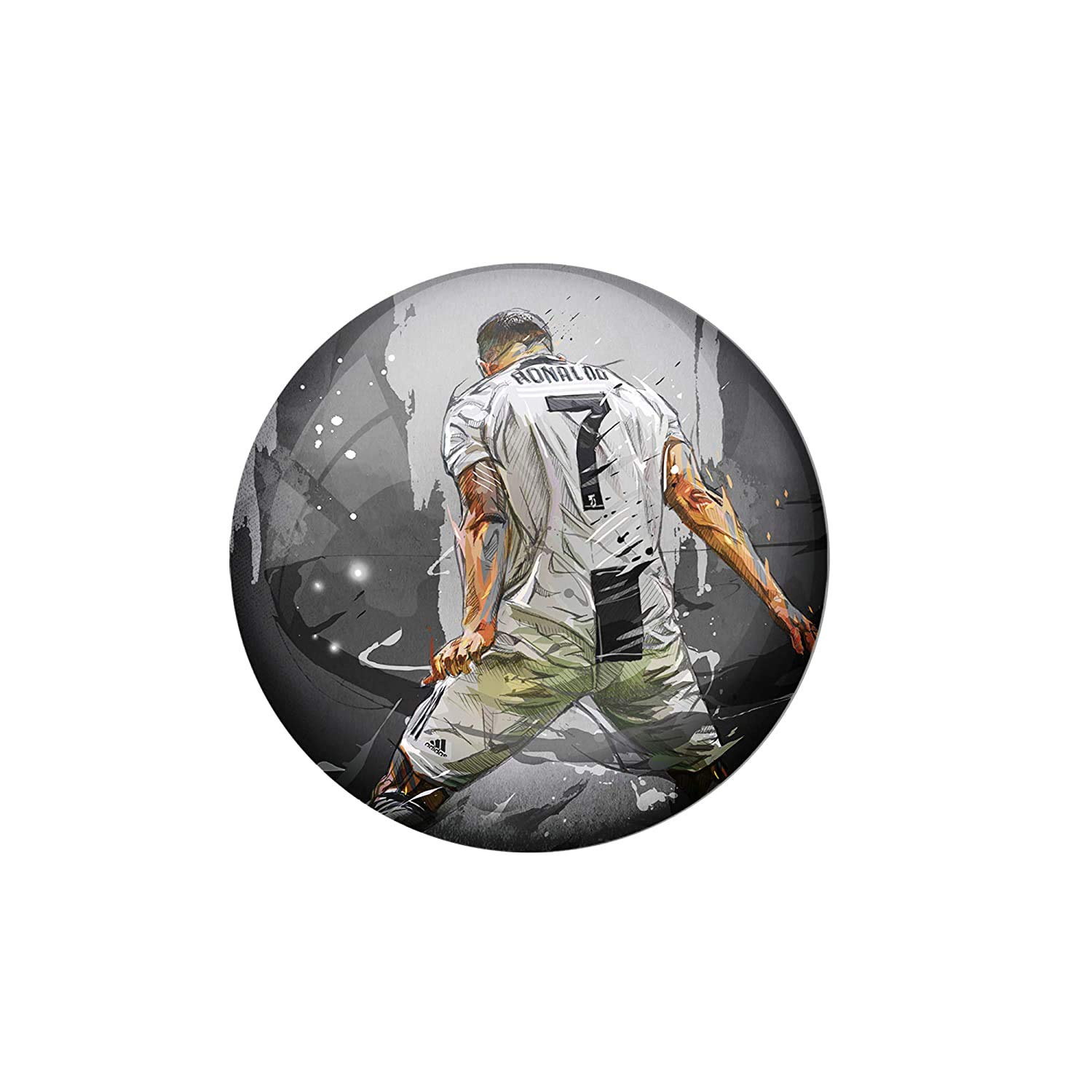 AVI Fridge Magnet with Grey Colour Ronaldo CR7 Juventus Backside Small Size 44mm Metal MR8000447