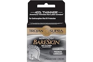 Supra Non-Latex Lubricated Condoms - 3 ct