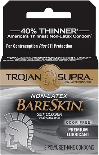Trojan Supra - Condones ultrafinos de poliuretano - Caja de 3