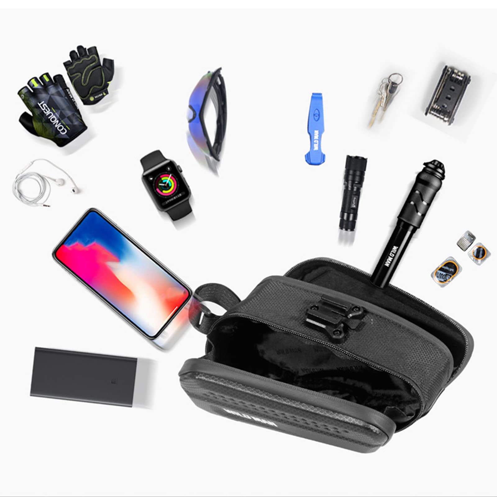 Sillín de Bicicleta Asiento Trasero Impermeable Bolsa de Sillín de Cola de Ciclismo Bolsa de Almacenamiento de Bicicleta Estable con Cremallera de Doble Cara para Bicicleta de Carretera MTB