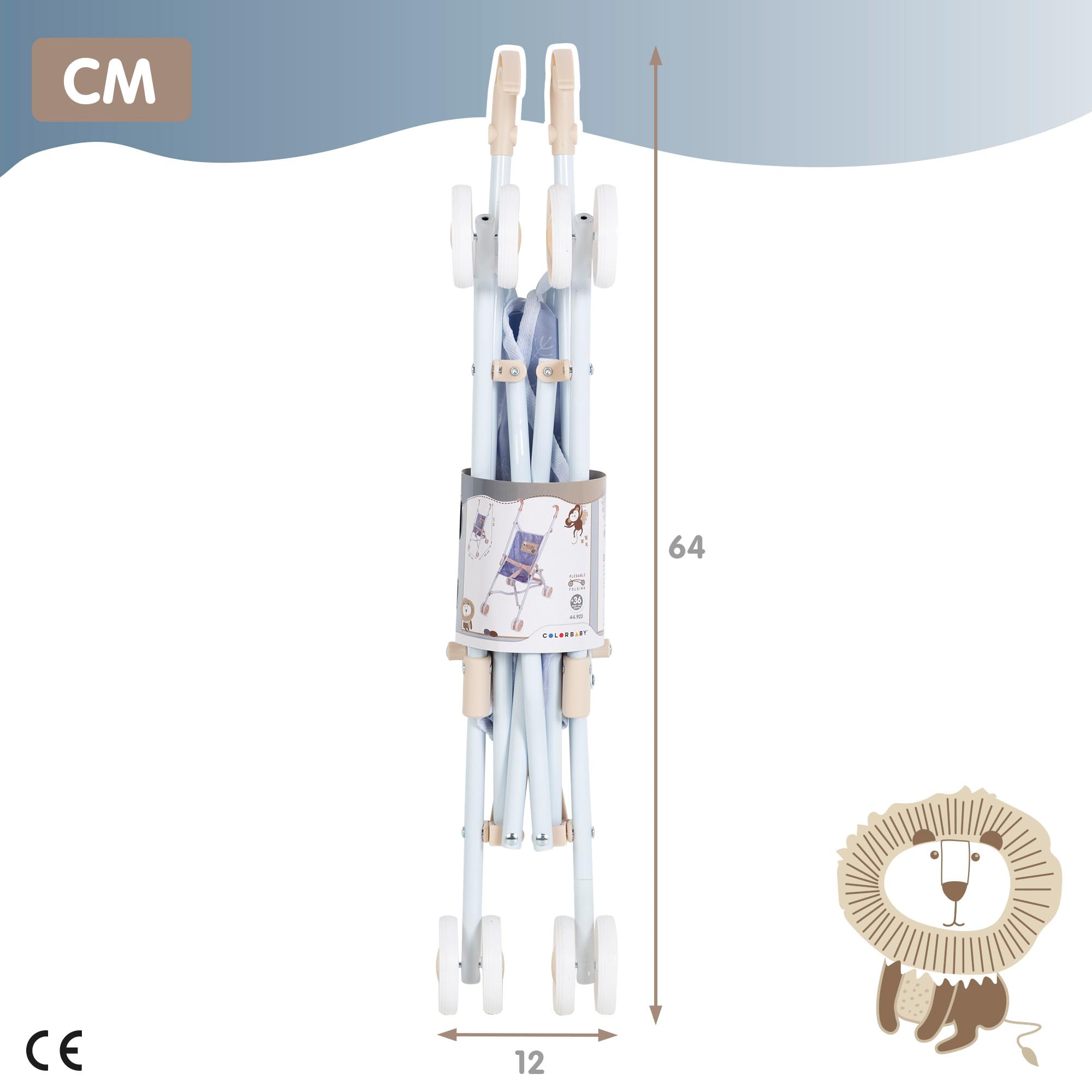 COLORBABY 44923 CBToys Silla Plegable Estilo bebé, Azul, 25x40,5x55,5 cm