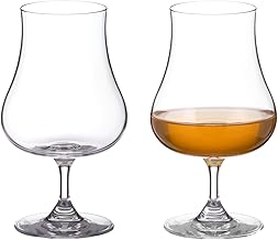 DIAMANTE Rum Glasses Pair | Port Glasses | Sherry Glasses | Whisky snifters - ‘Auris’ Collection Crystal – Gift Box of 2 Speciality Rum Snifters