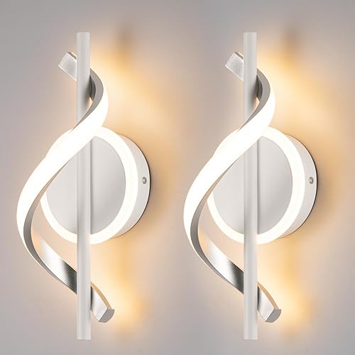 Miniatura 14 de Apliques LED de pared para interiores, luces LED de montaje en pared de 12 W, lámpara de pared moderna en espiral, lámpara de pared fría de 6000 K