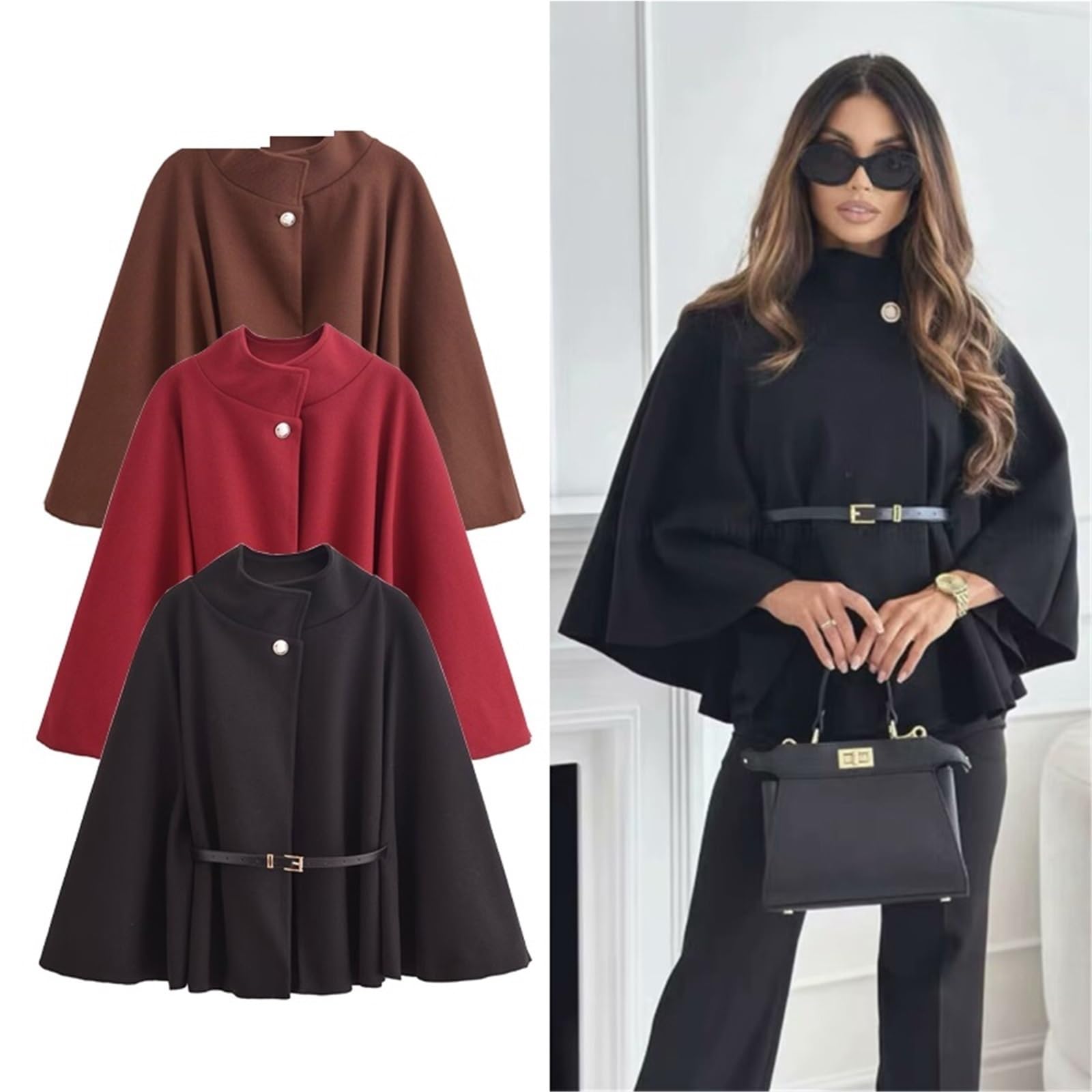Mantelle Poncho Donna Mantelli Cappotti Invernali Mantella Manica for Giacca Moda per Felpa
