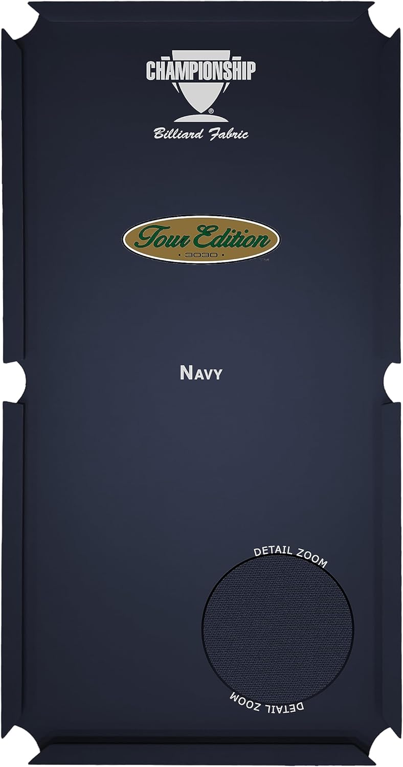 Championship Tour Edition Pool Table Felt, Billiard Table Cloth, Pool Table Felt Replacement kit, Billiards Table Felt Pool with 6 Precut Rail Cloth Strips, Pool Table Accessories (Multiple Colors)