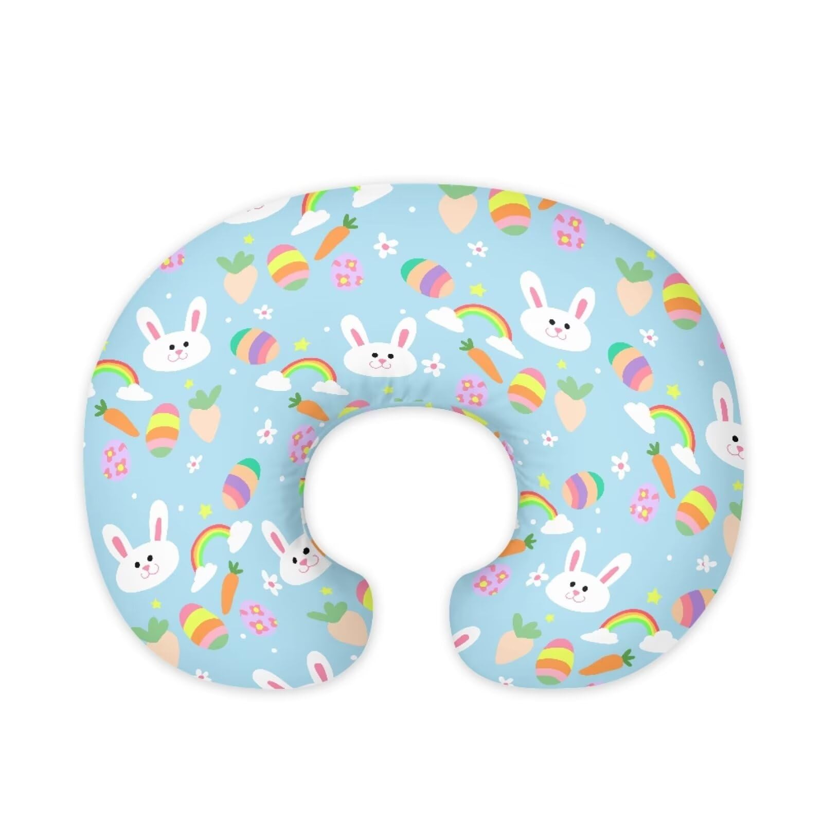 Hechitok Rabbits Nursing Pillow Cover Slipcover, Breastfeeding Newborn Infant Feeding Cushion Cover Pillow Slipcovers for Breastfeeding Moms Easter