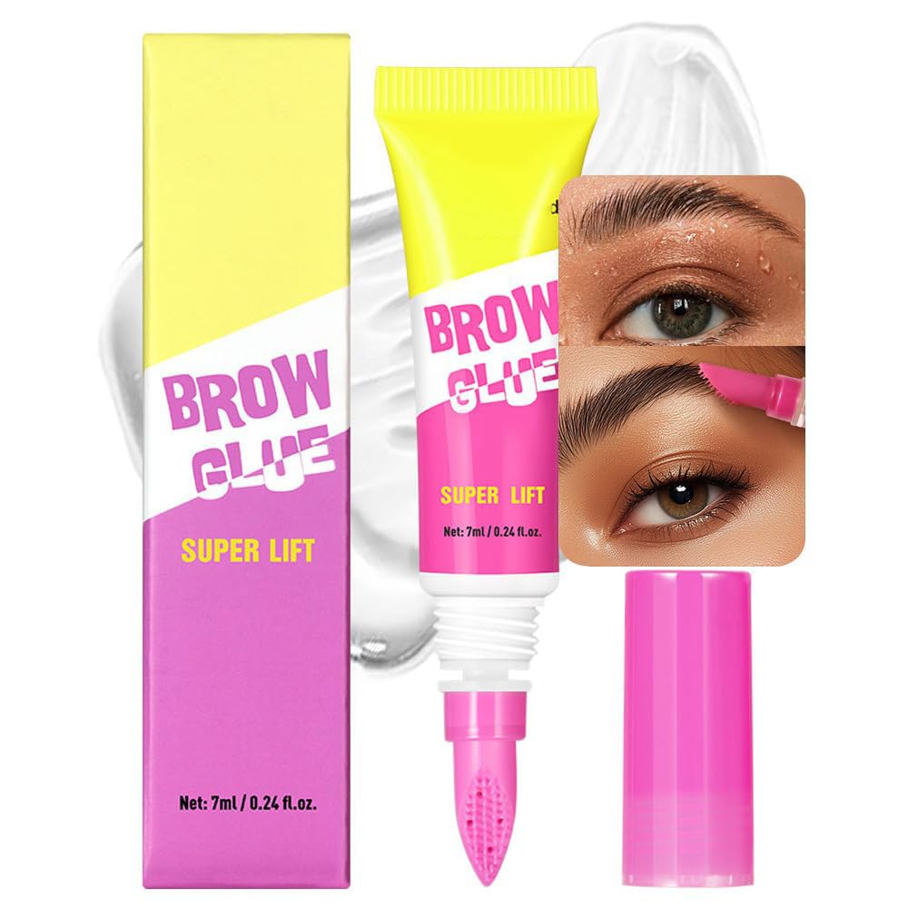 Brow Lamination Gel with Styling Comb – 24H Clear Eyebrow Glue for Fluffy Lifted Brows, Non-Flaky & Sweatproof Long Lasting Natural Feathered Look (Brow Lamination Gel)