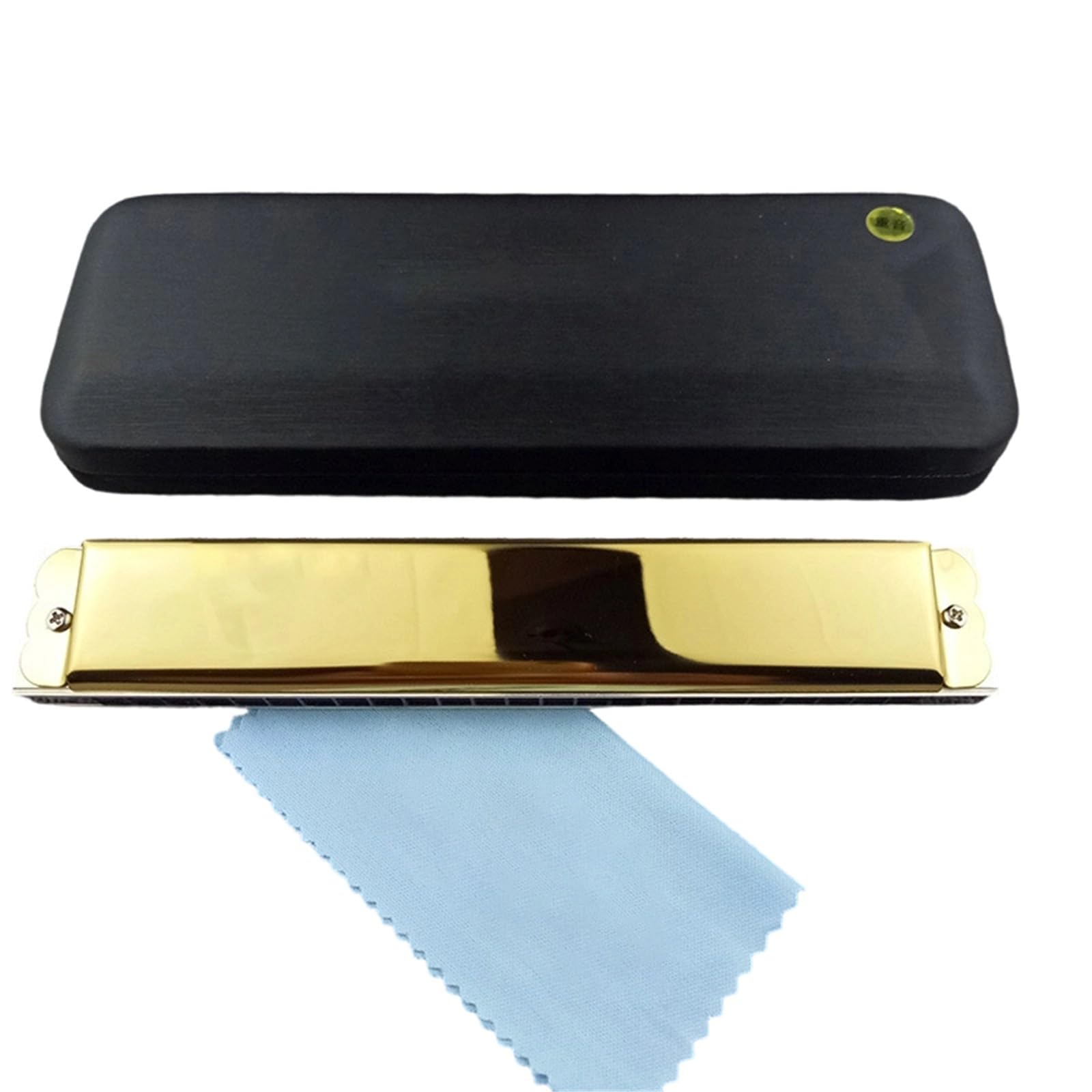 Principianti Armonica Armonica A Bocca A 24 Fori In Do Maggiore Con Custodia In Pelle Color Oro E Argento(Metallic)