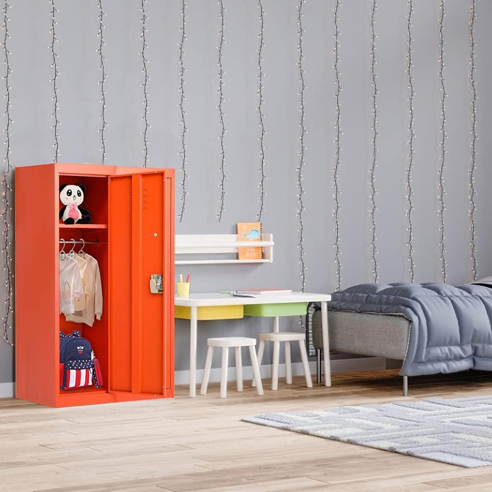 Uр Tо 40% оƒƒ Bonusall Kids Locker for Bedroom, Steel Storage Locker Cabinet for Kids Bedroom, Kids Metal Cabinet Locker 1 Door 48 H x 15 L x 15 W with Hanging Rod and Shelf Home School Clothing Teen Orange Exсluѕіvе Dіѕсоunt 50% Prісе Bonusall Kids Locker for Bedroom, Steel Storage Locker Cabinet for Kids Bedroom, Kids Metal Cabinet Locker 1 Door 48 H x 15 L x 15 W with Hanging Rod and Shelf Home School Clothing Teen Orange