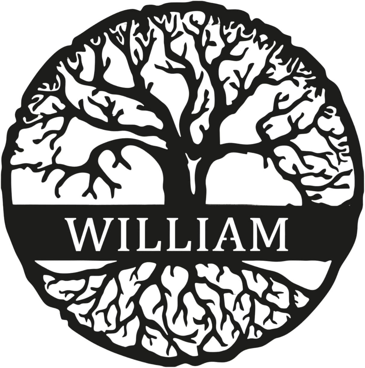 Personalized Tree of Life Metal Wall Art, Custom Family Tree Wall Decor, Split Letter Monogram, Custom Metal Signs Indoor or Outdoor, Large Metal Tree Home Decor, Housewarming Gift