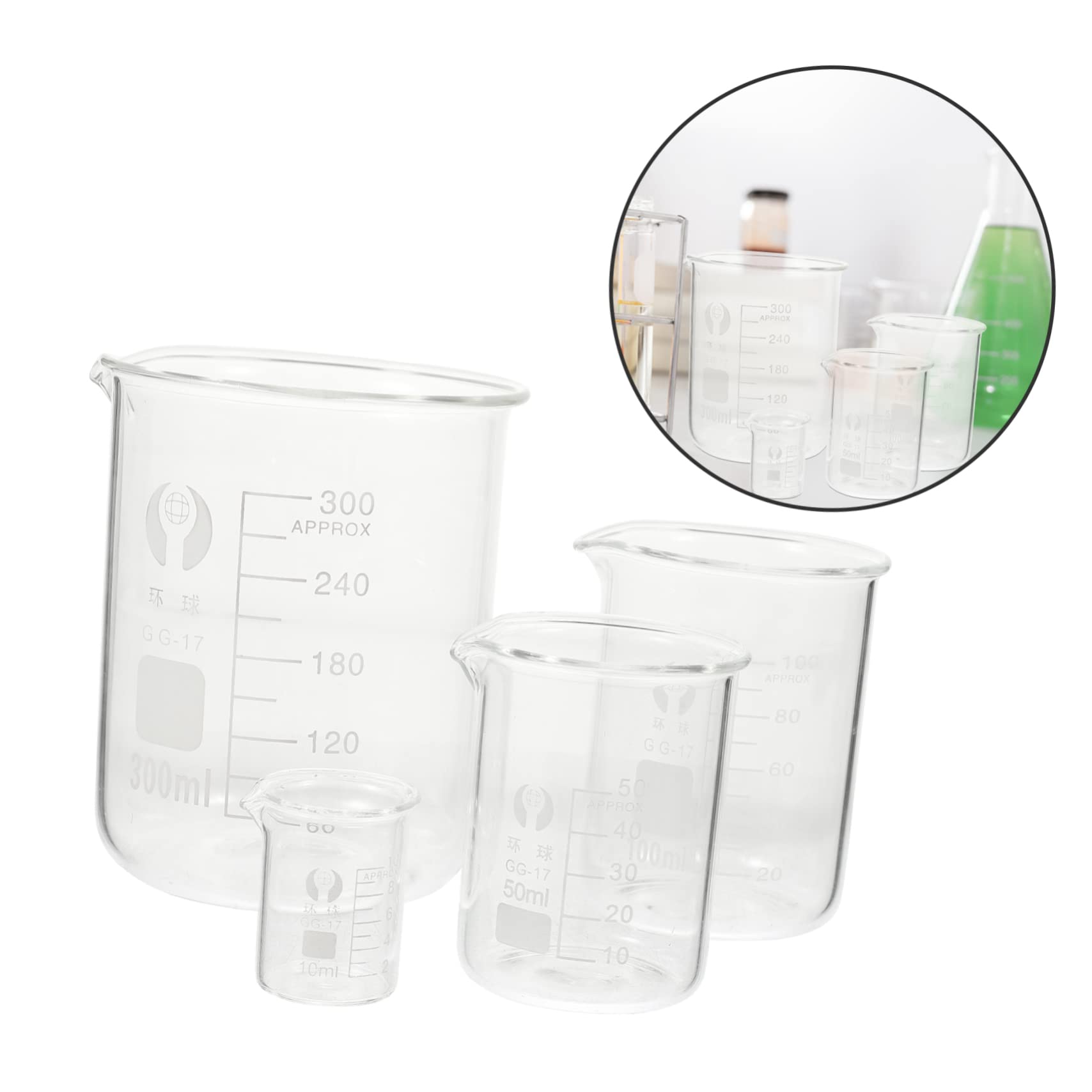 3 Sätze Teiliges Set Borosilikatglas Becher Hitzebeständig Wiederverwendbar Präzise Messbecher Für Labor Und Küche 4 Stück * 3