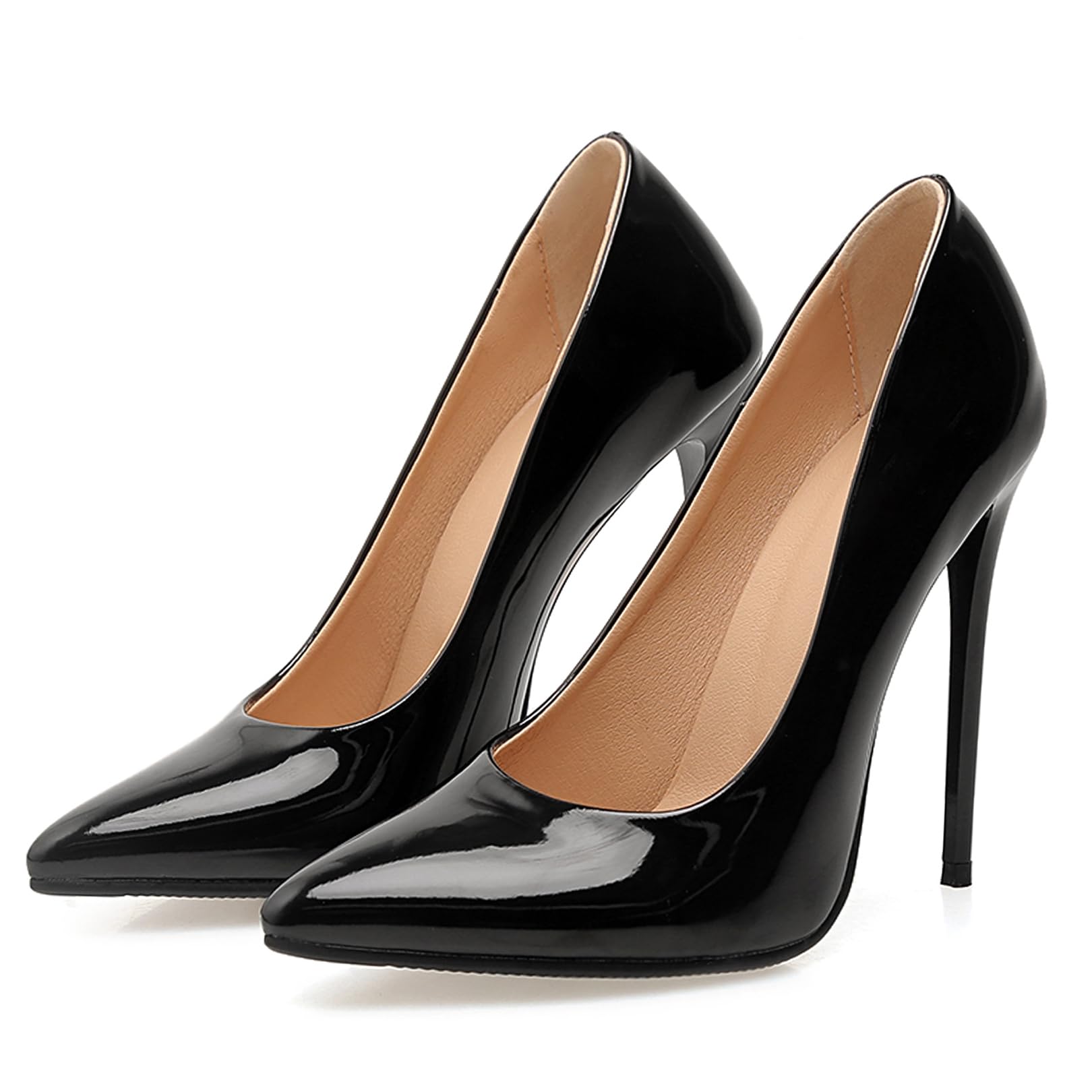 Asterisco Zapatos de Salón de Mujer Tacón Alto Puntiagudo Sin Cordones, Talla 33-51